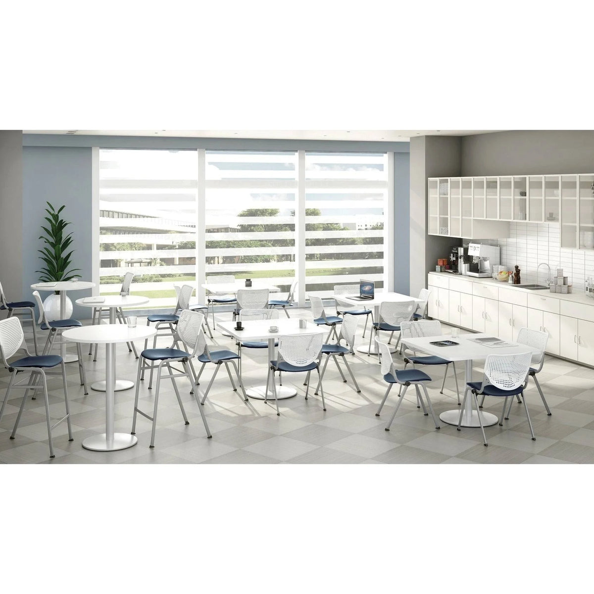 Yellow Stack Chair with Perforated Back K356355