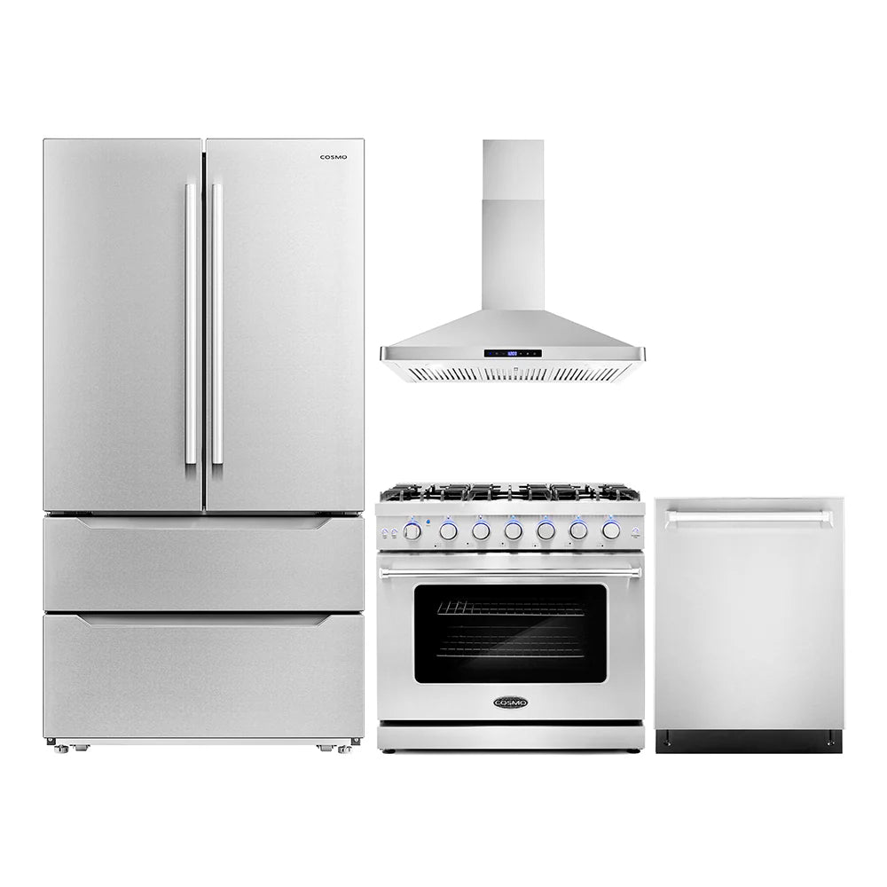 36 Gas Range, Wall Mount Range Hood, Refrigerator with Ice Maker and Dishwasher J897667