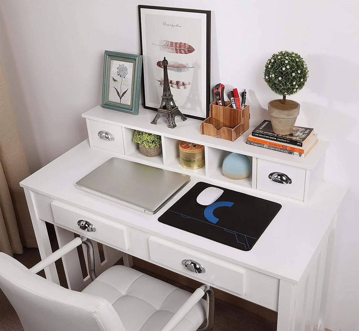 Writing Desk with Drawer Storage and Removable Hutch D104746