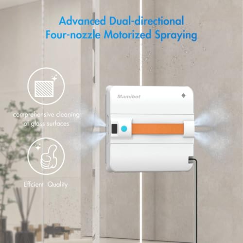 Window Cleaning Robot with 4 Spray Nozzles, 3200Pa Suction C158