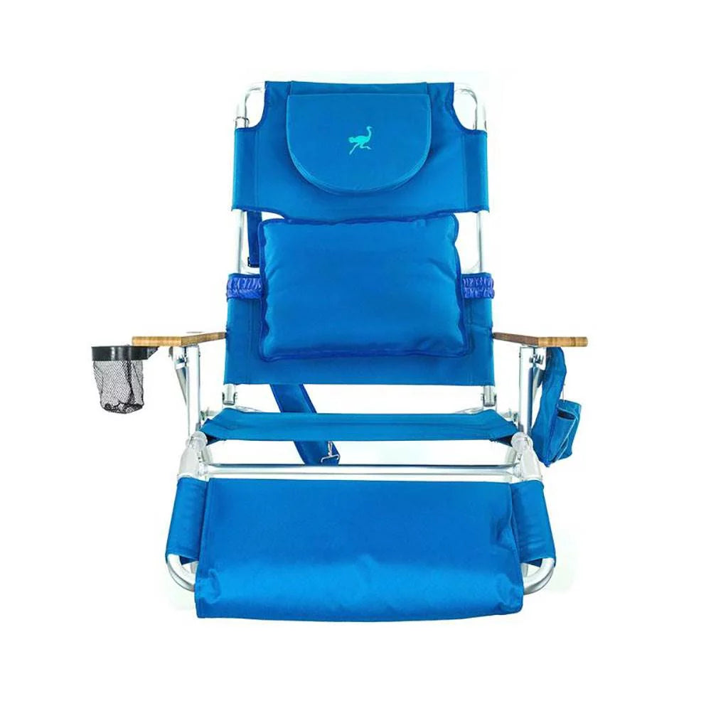 Lightweight Outdoor Beach Lounge Chair with Footrest, Blue V523259