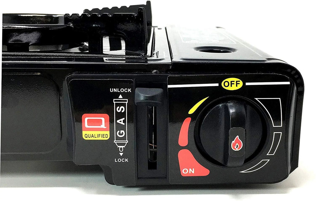 Portable Outdoor Butane Gas Stove with Stainless Steel Body and Carrying Case U8340