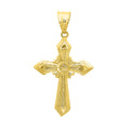 14K Gold Plated Natal Cross Pendant with 30" Curb Chain Necklace Set C2249