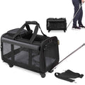 Black Pet Carrier with Detachable Wheels E1059