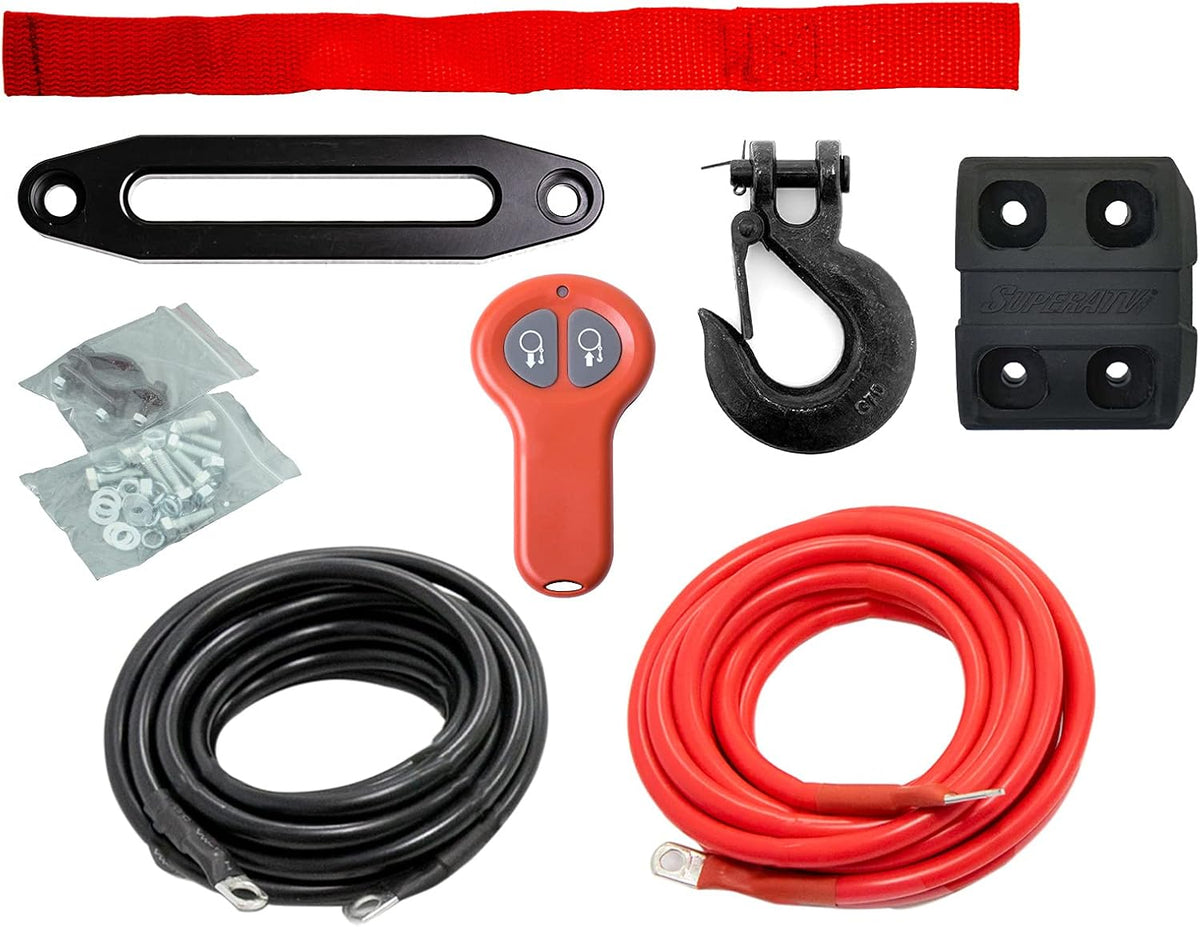 6000 lb. Ready-Fit Winch, 266.1 Gear Ratio, 50 Foot Remote, 3/16 Inch Steel, Permanent Magnet DC 12V, 1.9 HP Motor S342