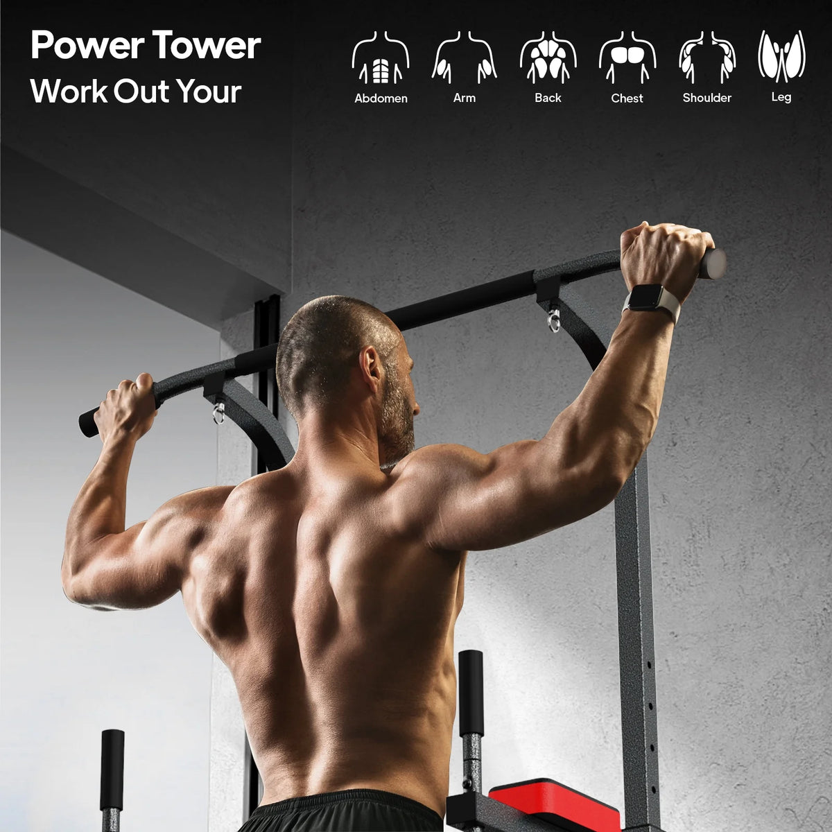 Multifunction Power Tower Dip Station Pull up Bar N8993