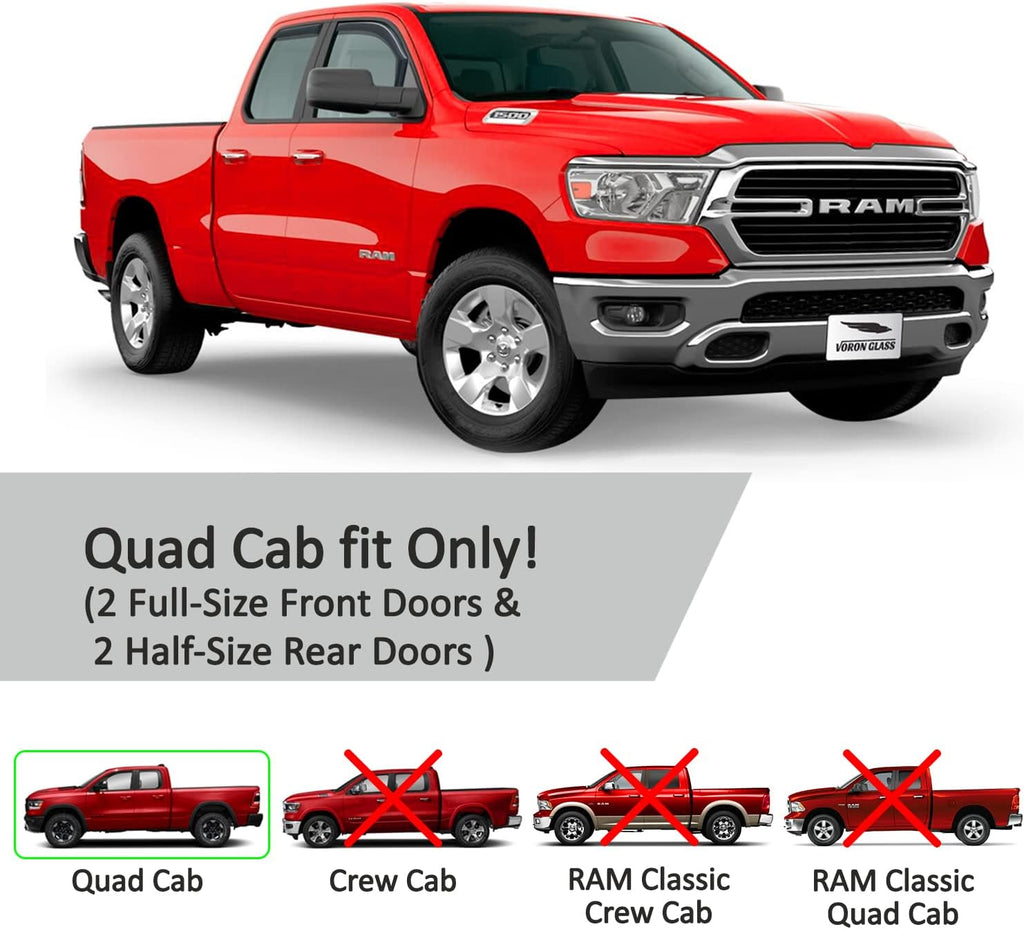 4 Pieces In-Channel Rain Guards for Trucks V4993