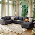 Upholstered U-Shape Sectional Sofa with Chaise Lounge Couch Q107309