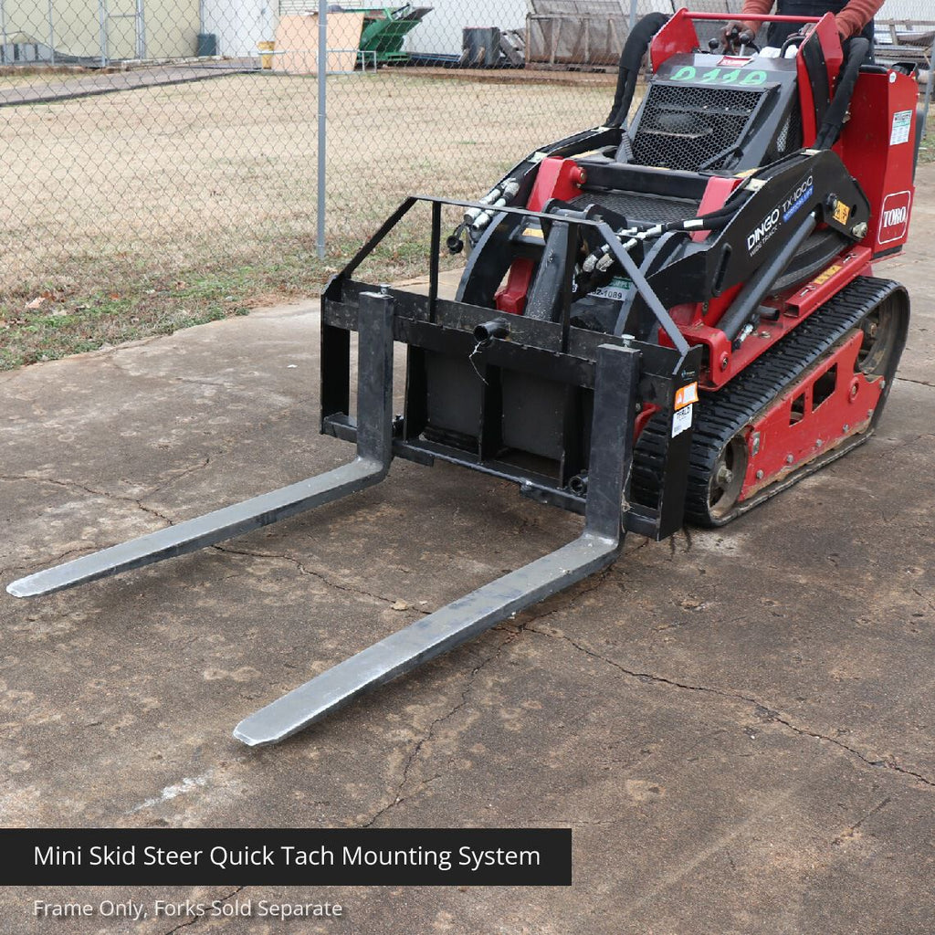 Mini Skid Steer Pallet Fork Frame, 4000 LB, Quick Tach Mounting F8196