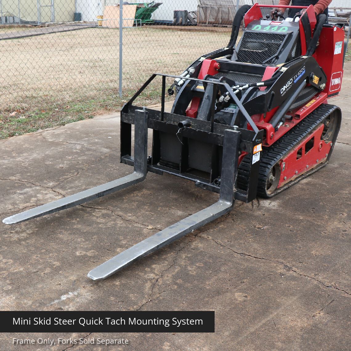 Mini Skid Steer Pallet Fork Frame, 4000 LB, Quick Tach Mounting F8196