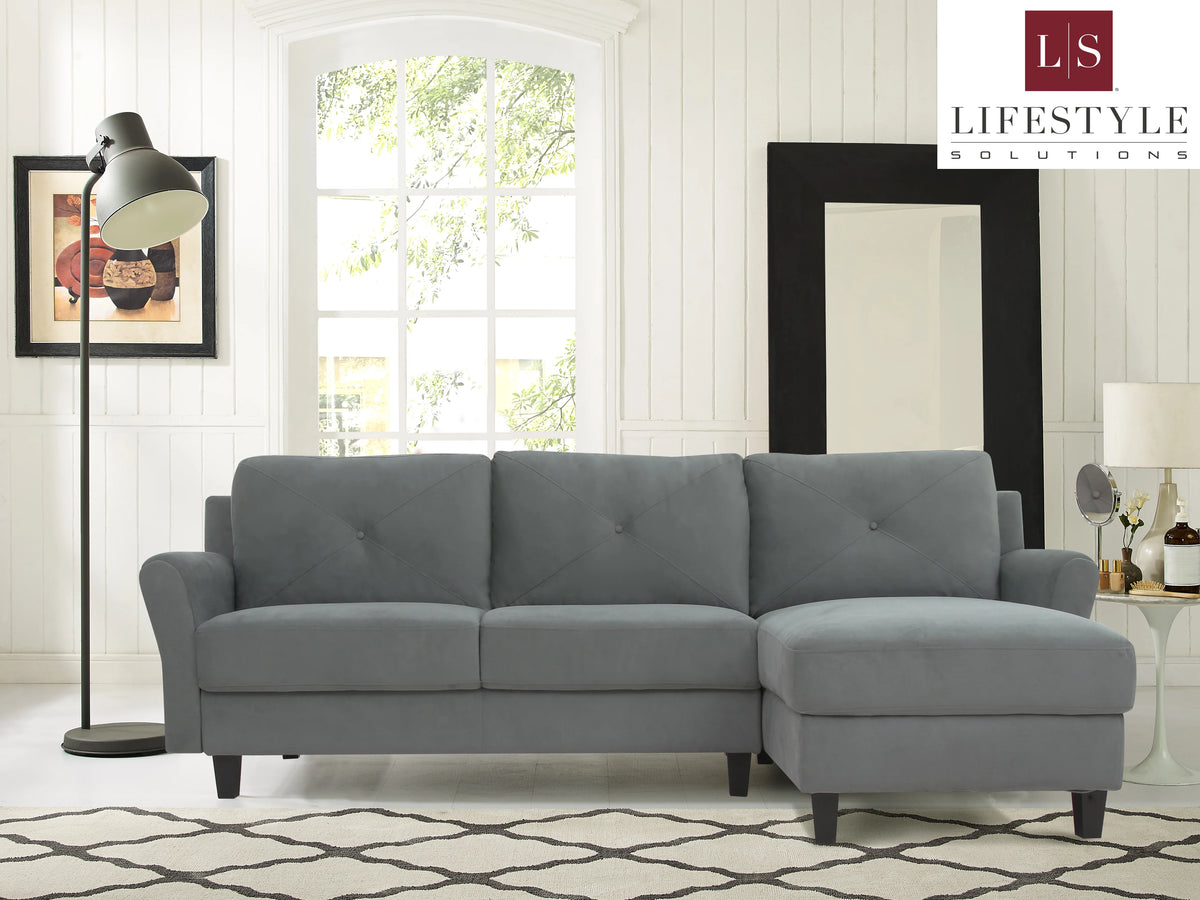 Dark Gray Microfiber Sectional Sofa E420