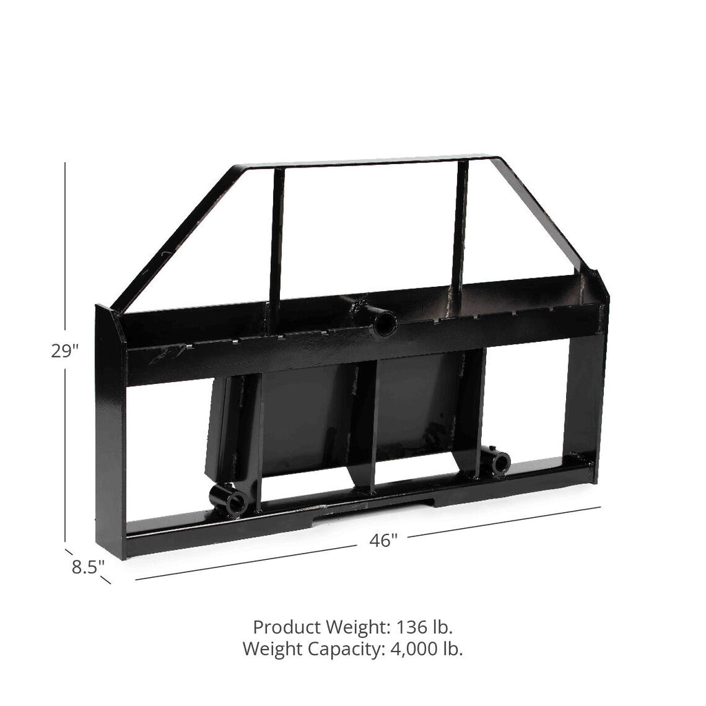 Mini Skid Steer Pallet Fork Frame, 4000 LB, Quick Tach Mounting F8196