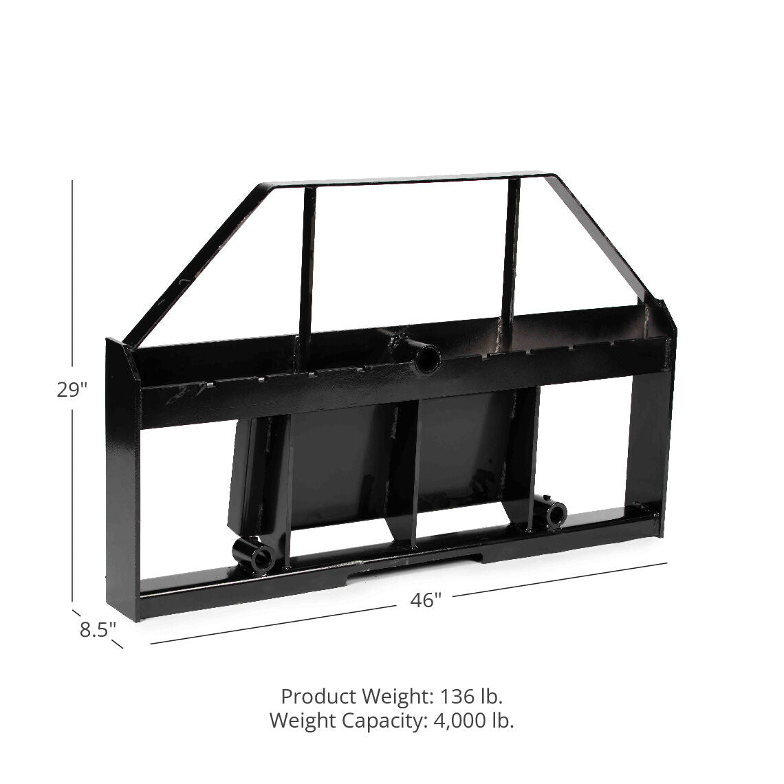 Mini Skid Steer Pallet Fork Frame, 4000 LB, Quick Tach Mounting F8196