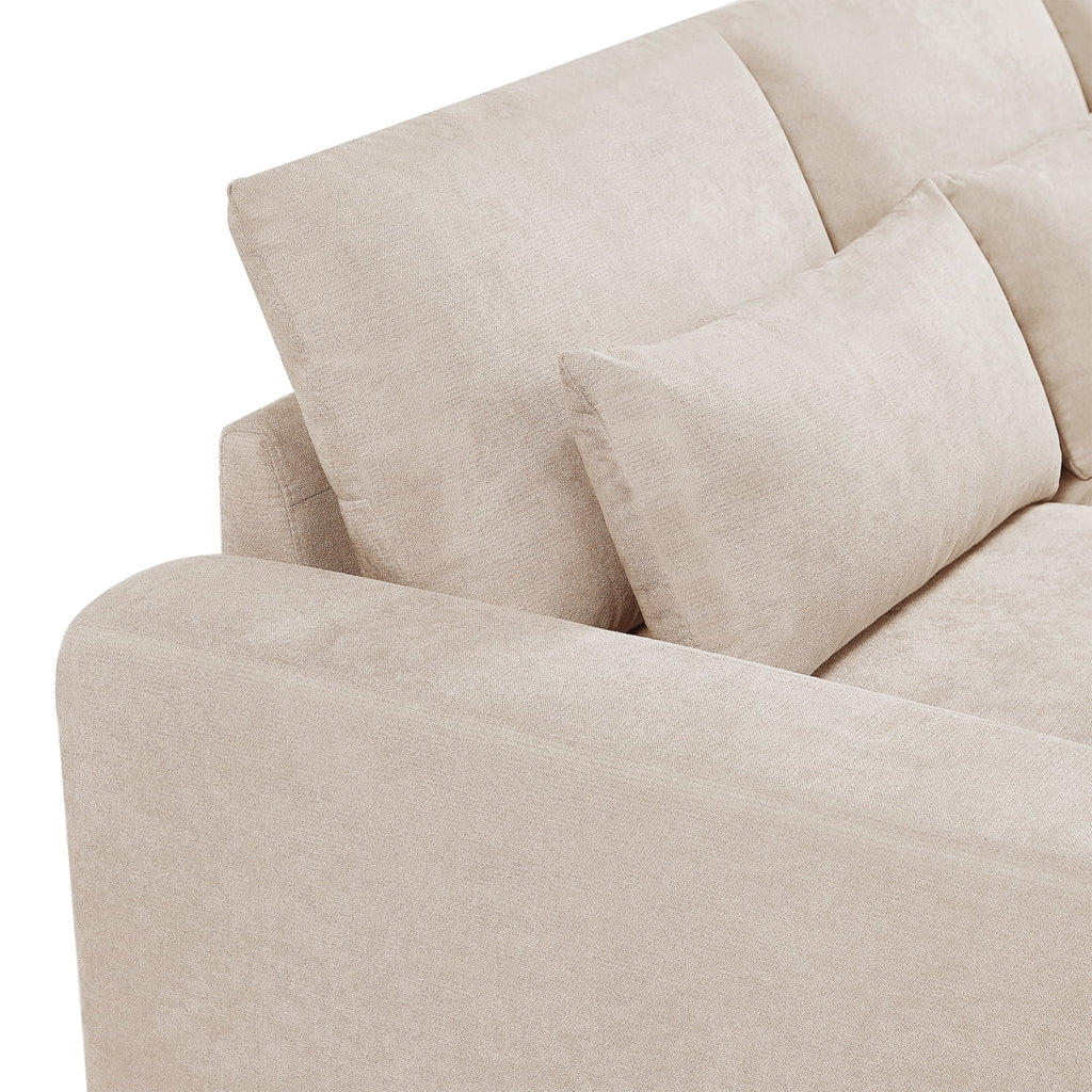 Beige 5 Seat L-Shape Sectional Sofa C580