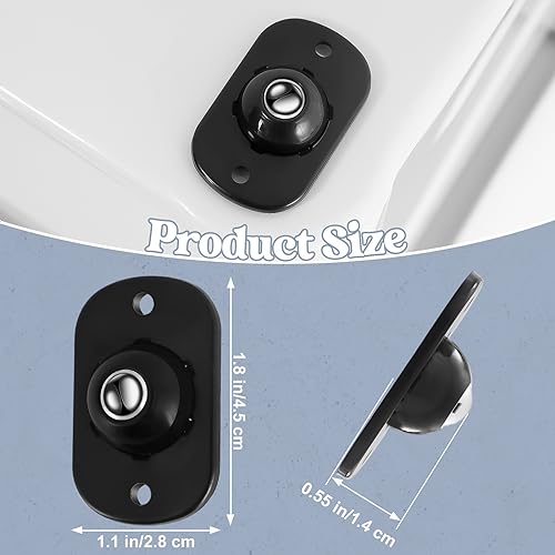 Self Adhesive Stainless Steel Universal Wheel Roller 360 Degree Rotation Sticky Pulley (8 Pieces) R831711