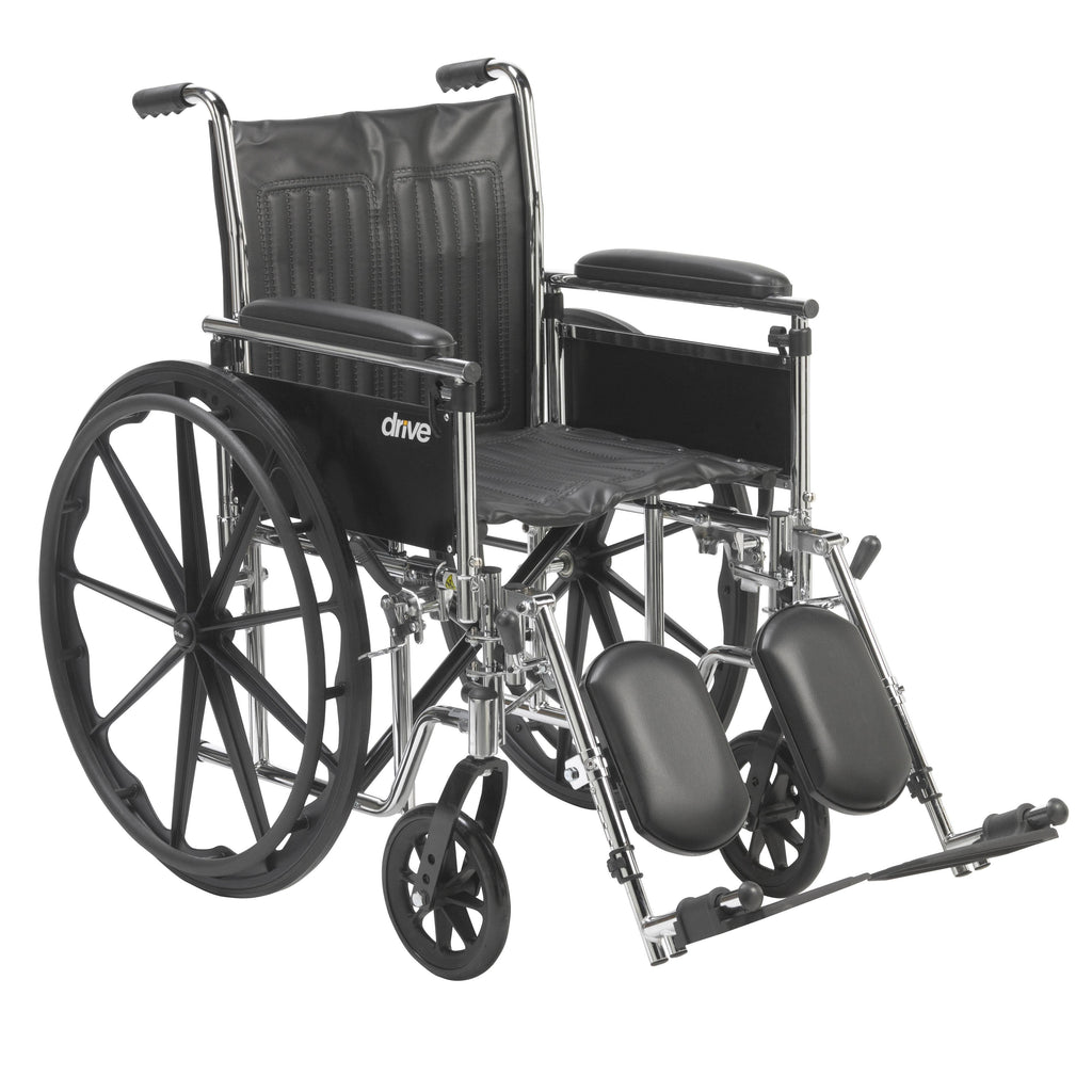 Chrome Sport Wheelchair with Elevating Leg Rests Q86868