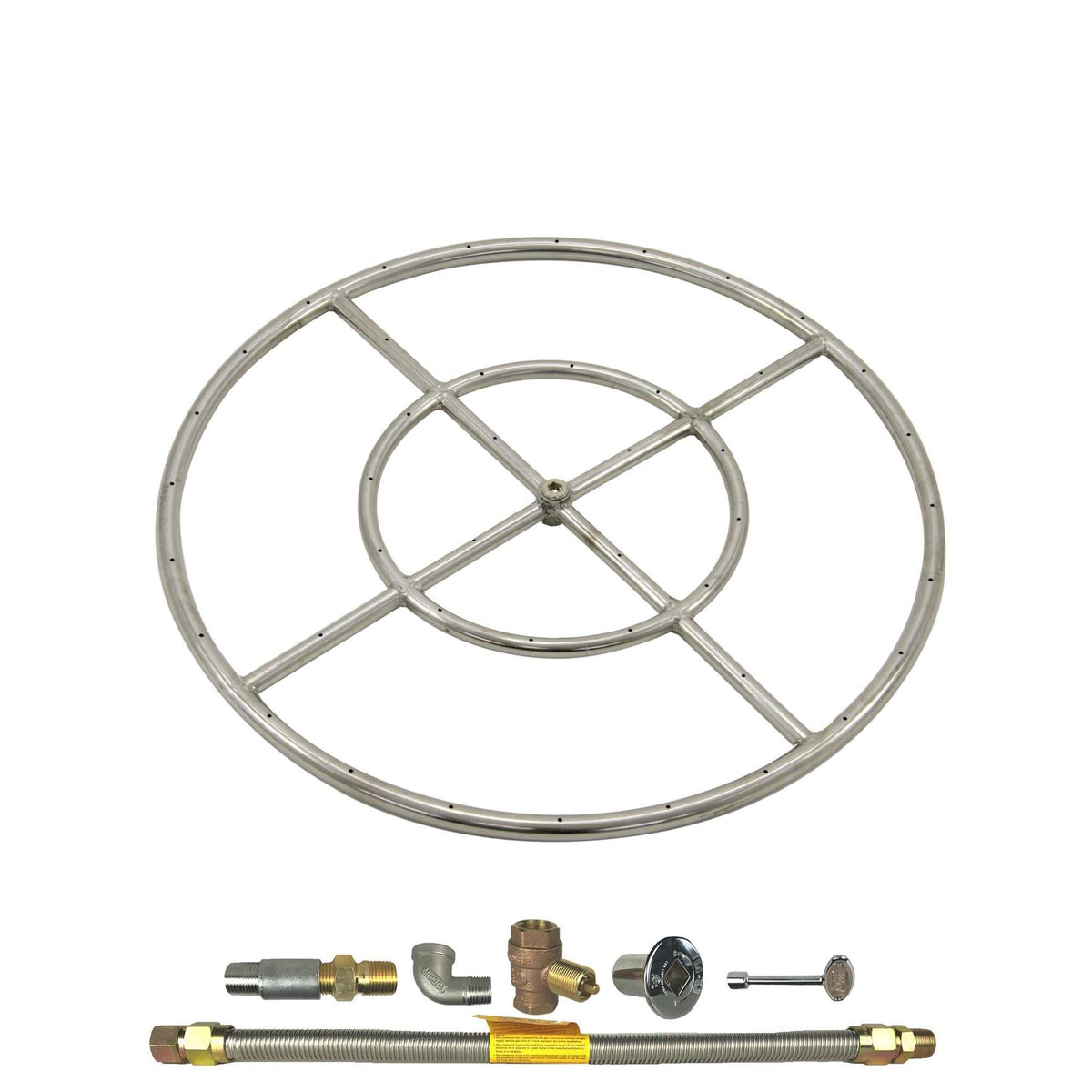 Propane Gas Fire Pit Burner Ring Kit with Flat Pan V657185