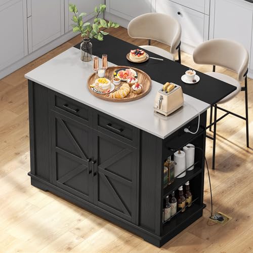 White 47 Inch Kitchen Island with Stainless Steel Top X997866