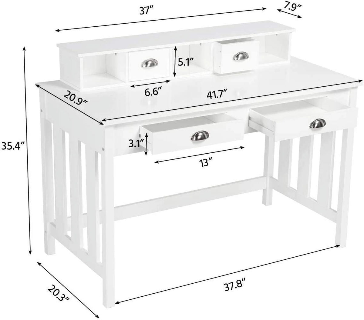 Writing Desk with Drawer Storage and Removable Hutch D104746