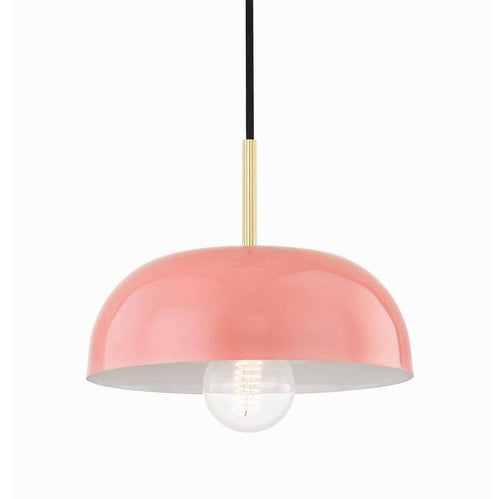 1-Light Large Pendant Aged Brass & Cream Z437