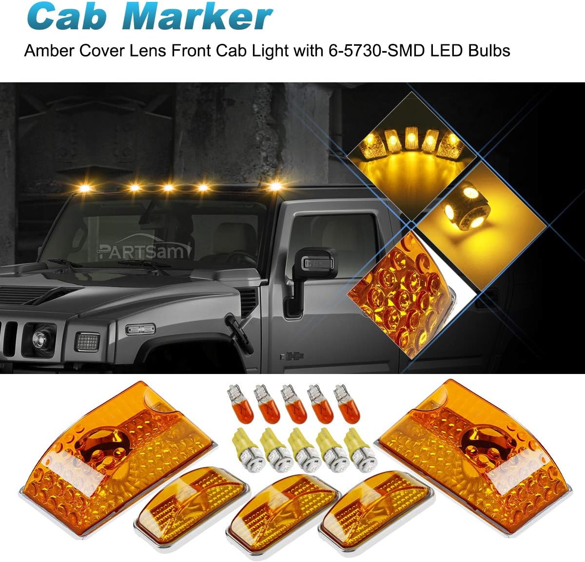10Pcs Clearance Marker Running Lights Assembly Kits with LED Bulbs V770907