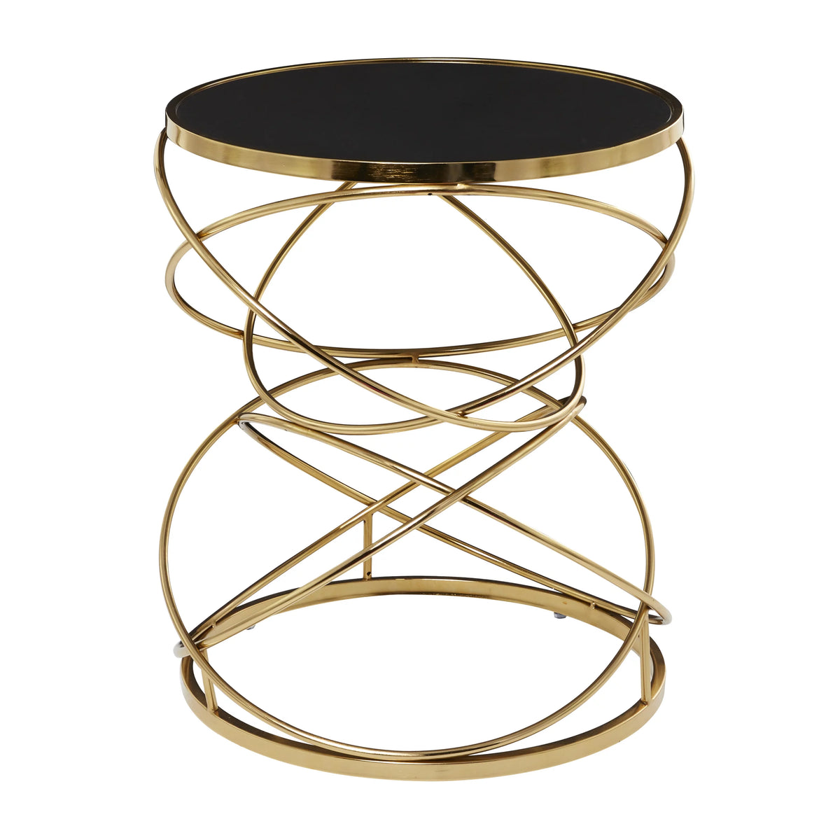 20" x 24" Black Marble Accent Table with Spiral Base M9308
