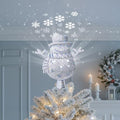 Christmas Tree Topper with 3D Glitter LED Snowflake Projector Lights P4099