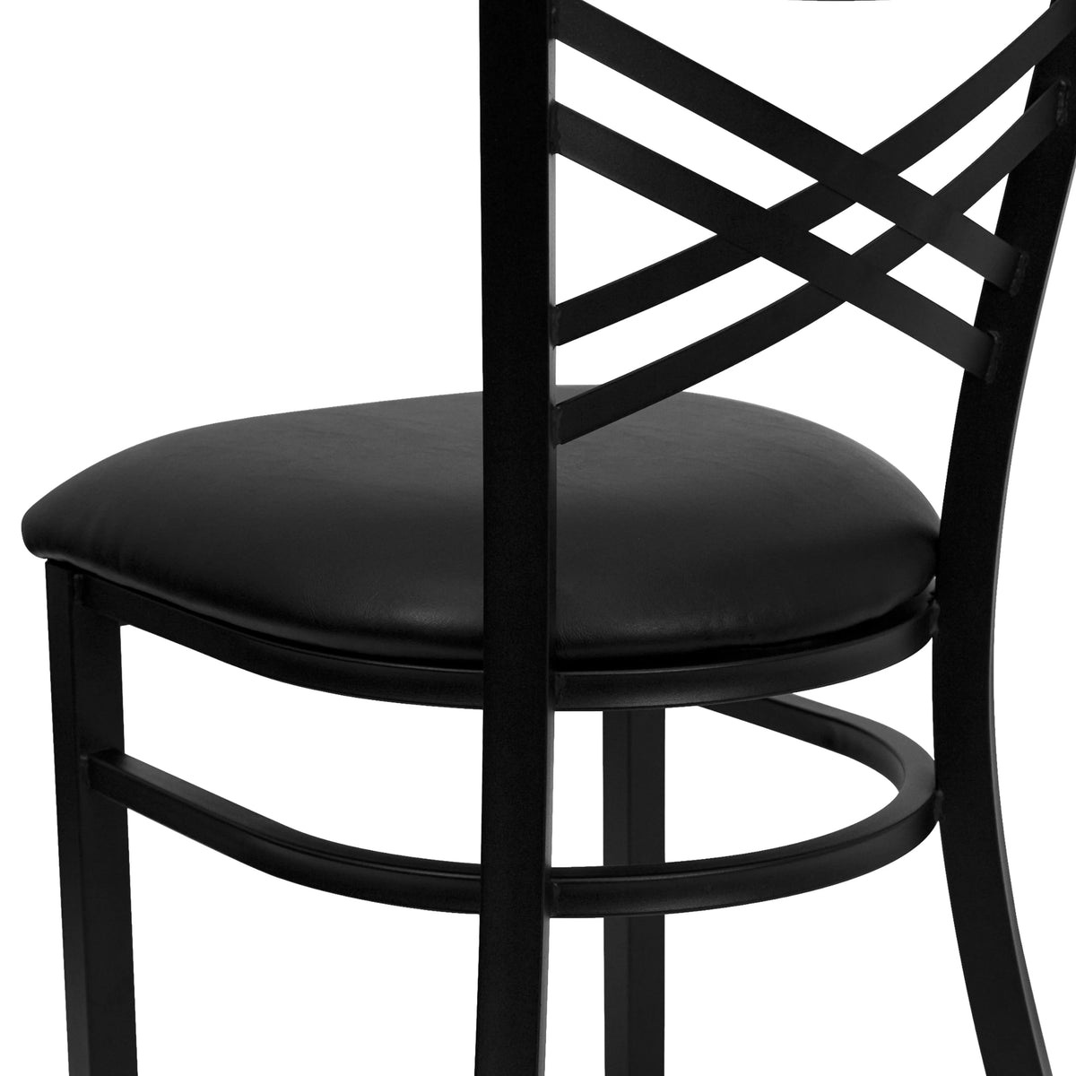 Black Vinyl Seat Metal Restaurant Chair K179