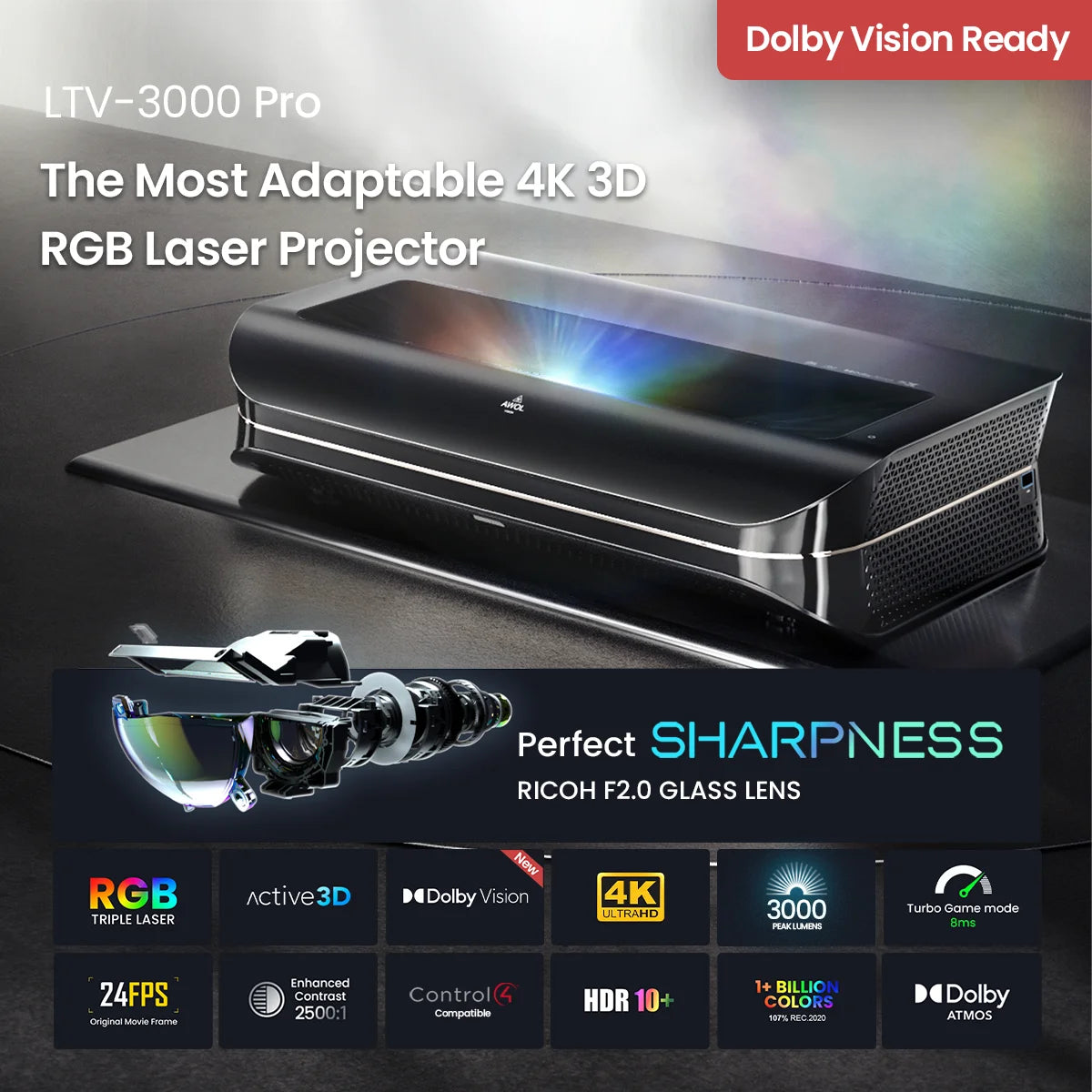 4K UHD Ultra Short Throw Triple Laser Projector L37852