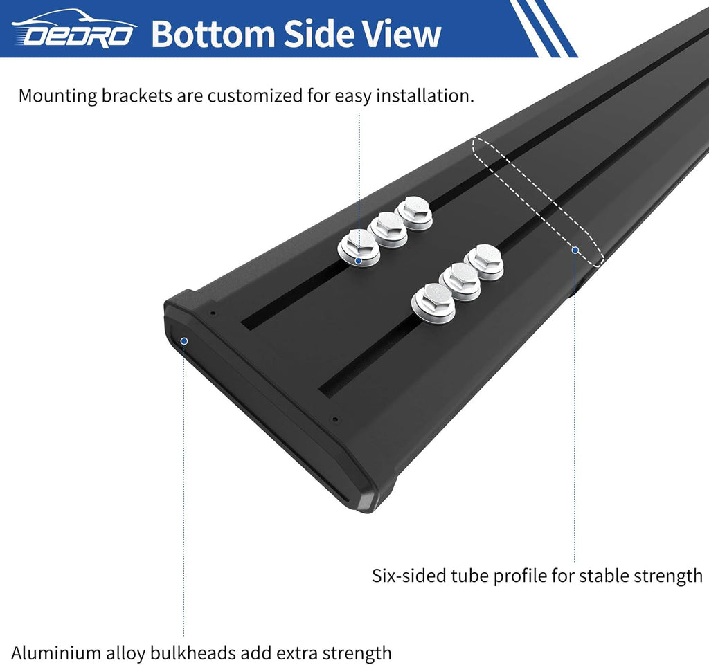 Black Textured Aluminum Side Steps Nerf Bars J85758