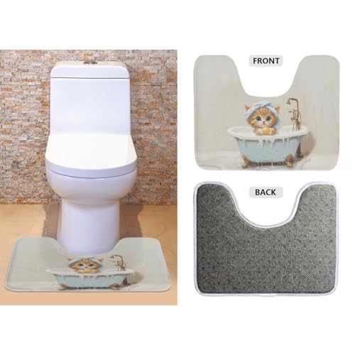 Christmas Toilet Seat Cover Set with Santa Claus Print I85572