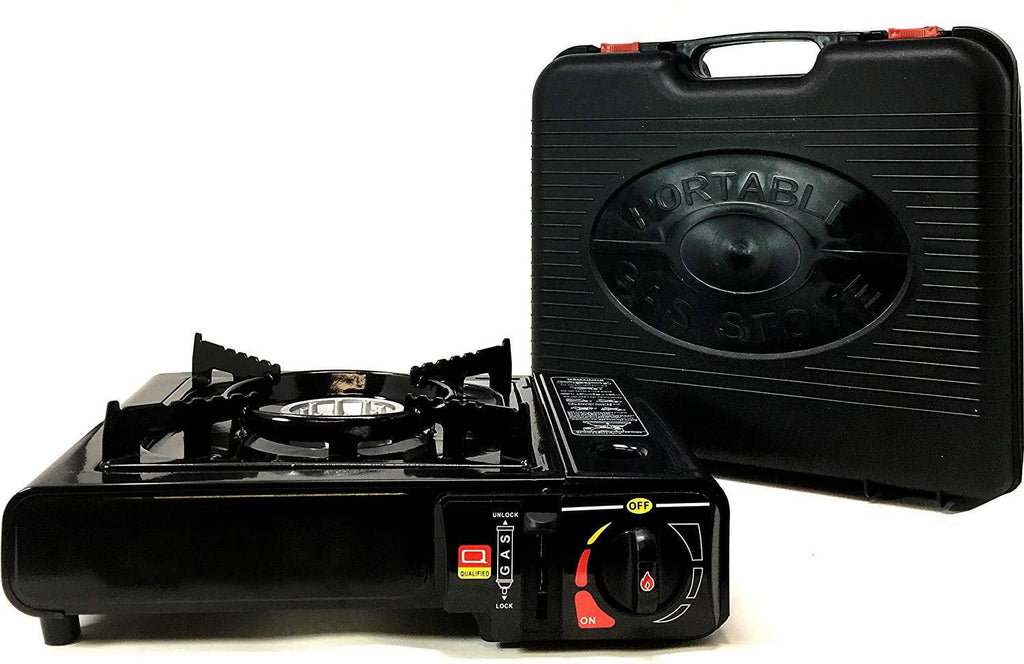 Portable Outdoor Butane Gas Stove with Stainless Steel Body and Carrying Case U8340