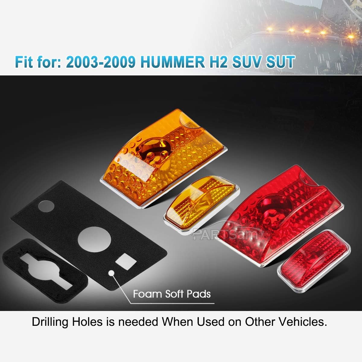 10Pcs Clearance Marker Running Lights Assembly Kits with LED Bulbs V770907