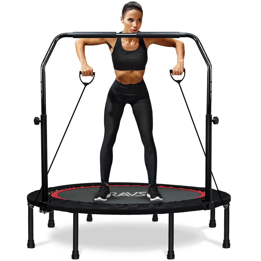 48'' Black Foldable Mini Fitness Trampoline with Handle G963
