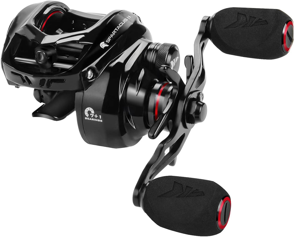 6oz Ultralight Baitcasting Fishing Reel, 17.6 LB Carbon Fiber Drag, 7.2:1 Gear Ratio, Pack of 2 D17911