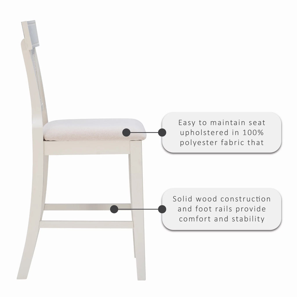 26" Counter Stool with Beige Fabric T759490