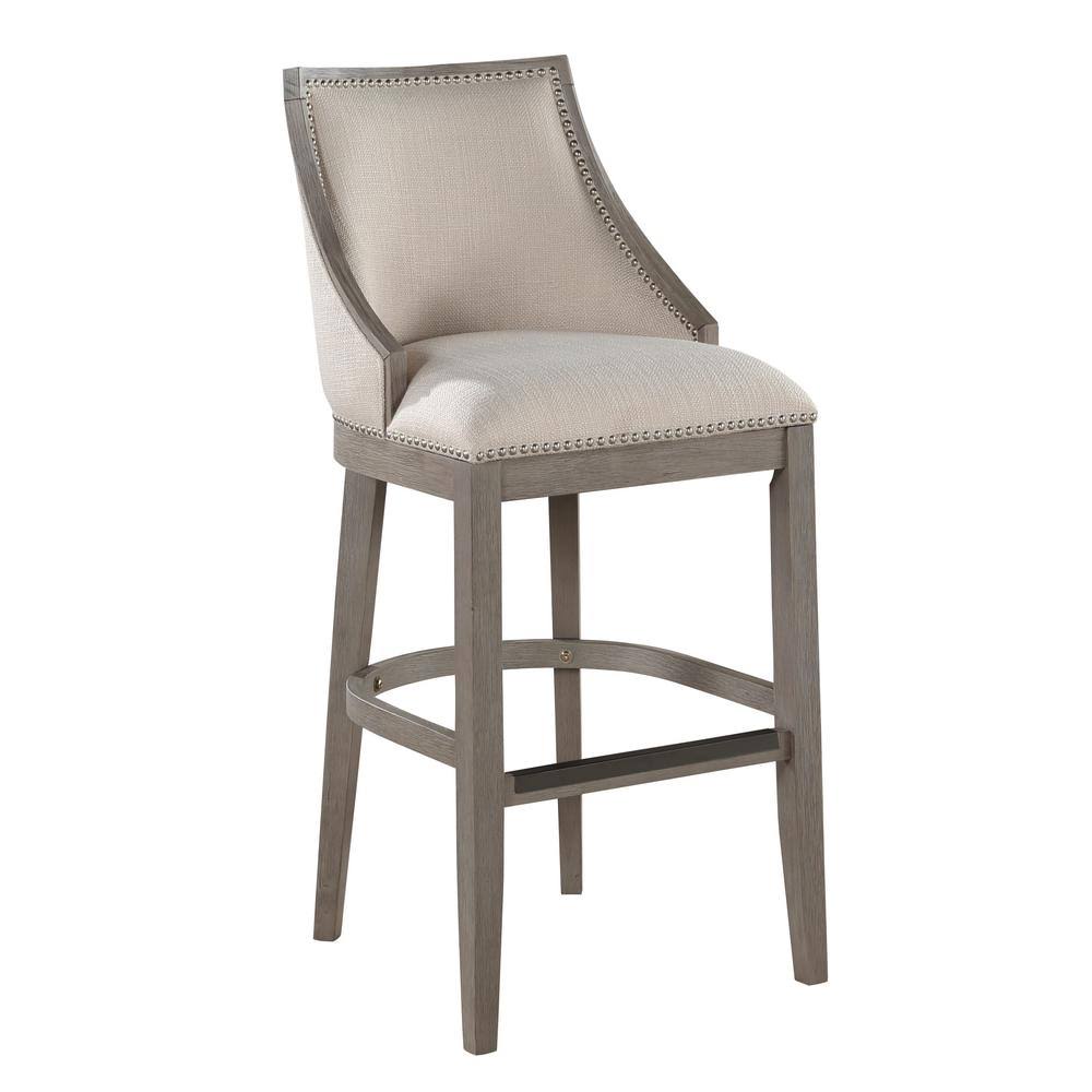 Solid Wood Driftwood Gray Bar Stool J863