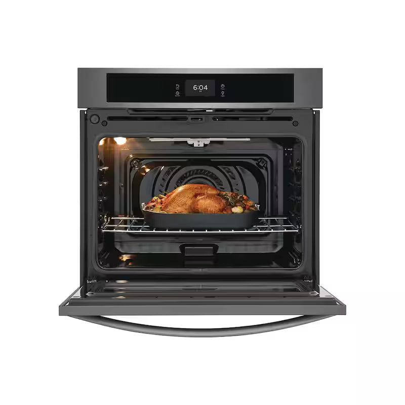 30 in. Single Electric Built-In Wall Oven with Convection in Black Stainless Steel Q148