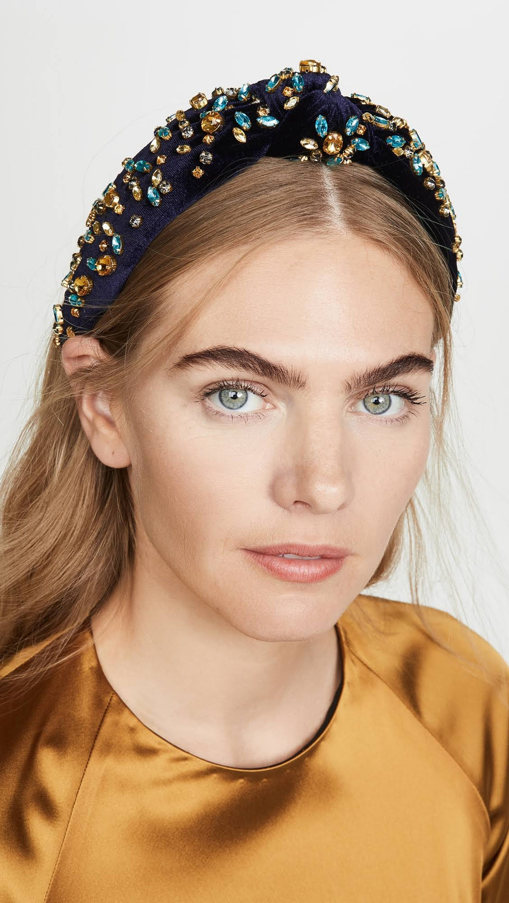 Navy Multi Mixed Crystal Headband D108