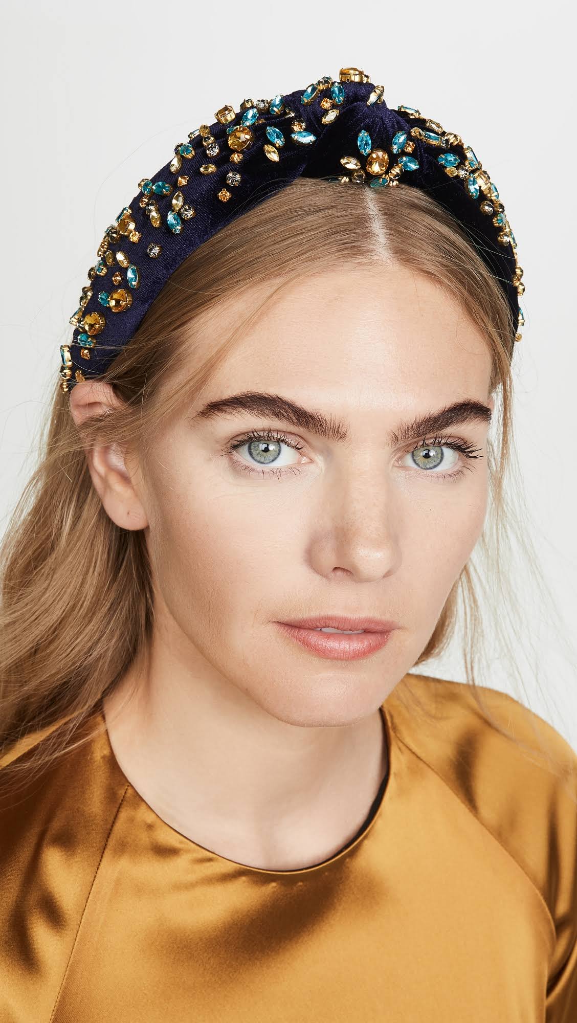 Navy Multi Mixed Crystal Headband D108