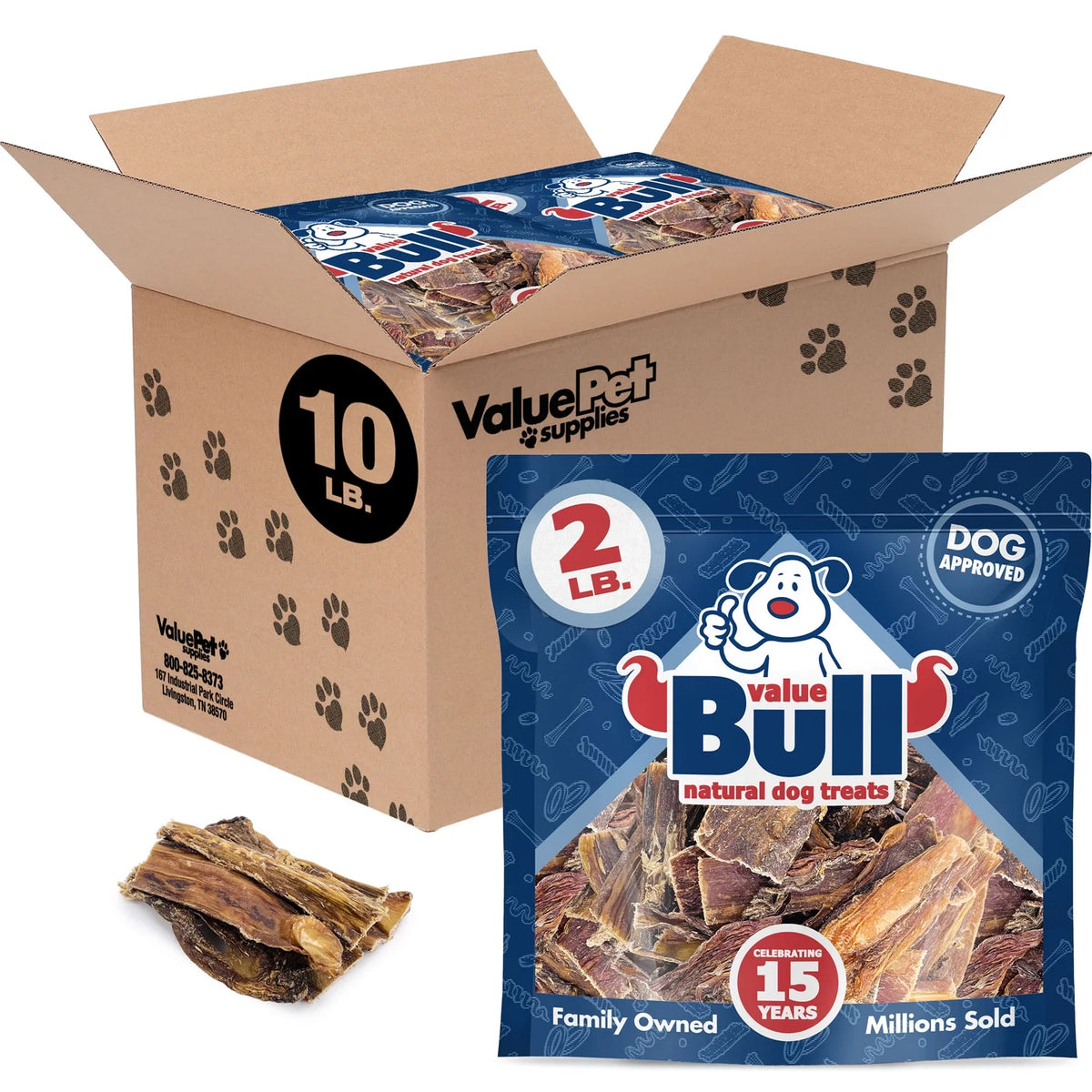 Beef Jerky Gullet Sticks for Dogs, 10 Pounds U686