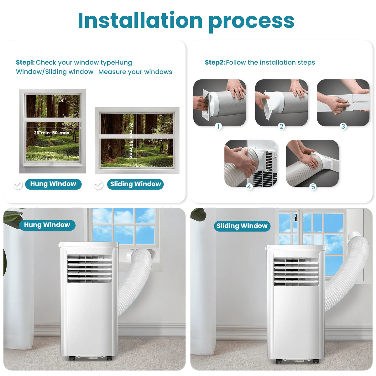 Portable Air Conditioner 5000BTU 3-in-1 White K71001
