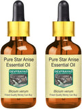 Star Anise Essential Oil with Glass Dropper Steam Distilled 100ml X 2 Y390783