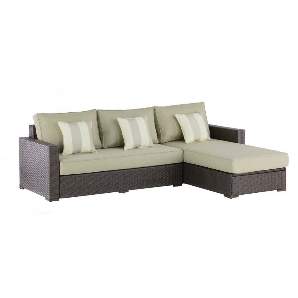 Brown Wicker Outdoor Storage Sectional L7442