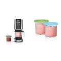 Silver Ice Cream Maker with 2 Pint Containers & Lids S941880