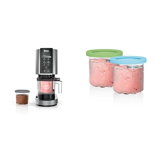 Silver Ice Cream Maker with 2 Pint Containers & Lids S941880