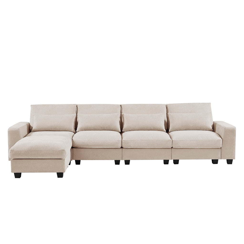 Beige 5 Seat L-Shape Sectional Sofa C580