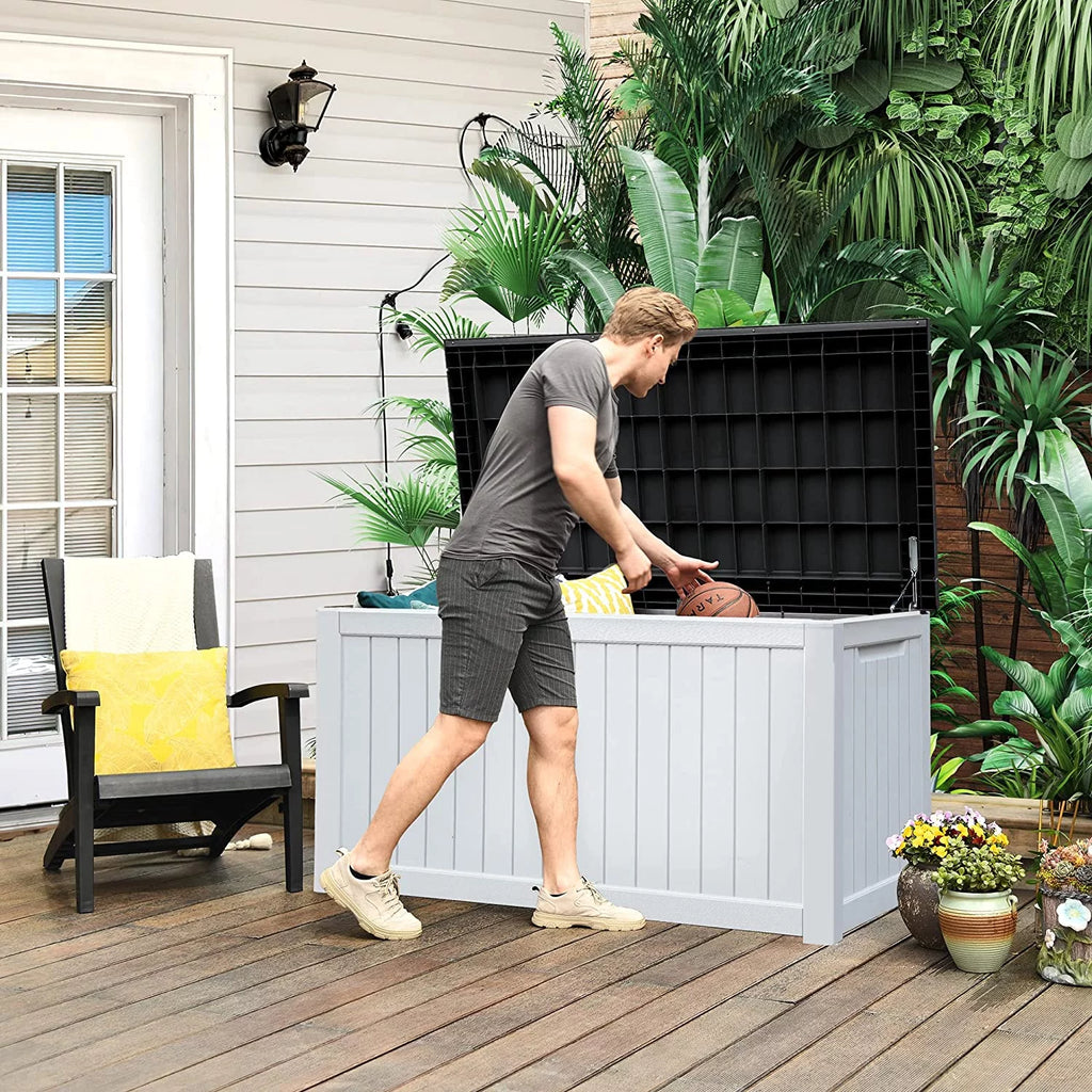 230 Gallon Weatherproof Resin Outdoor Storage Deck Box K164