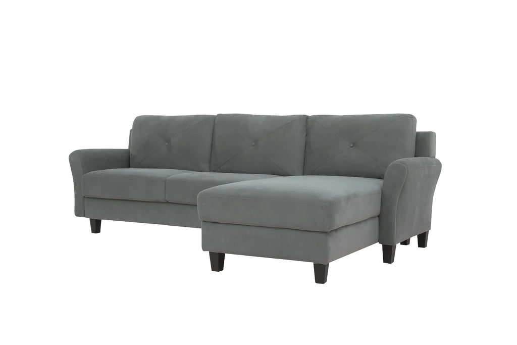 Dark Gray Microfiber Sectional Sofa E420