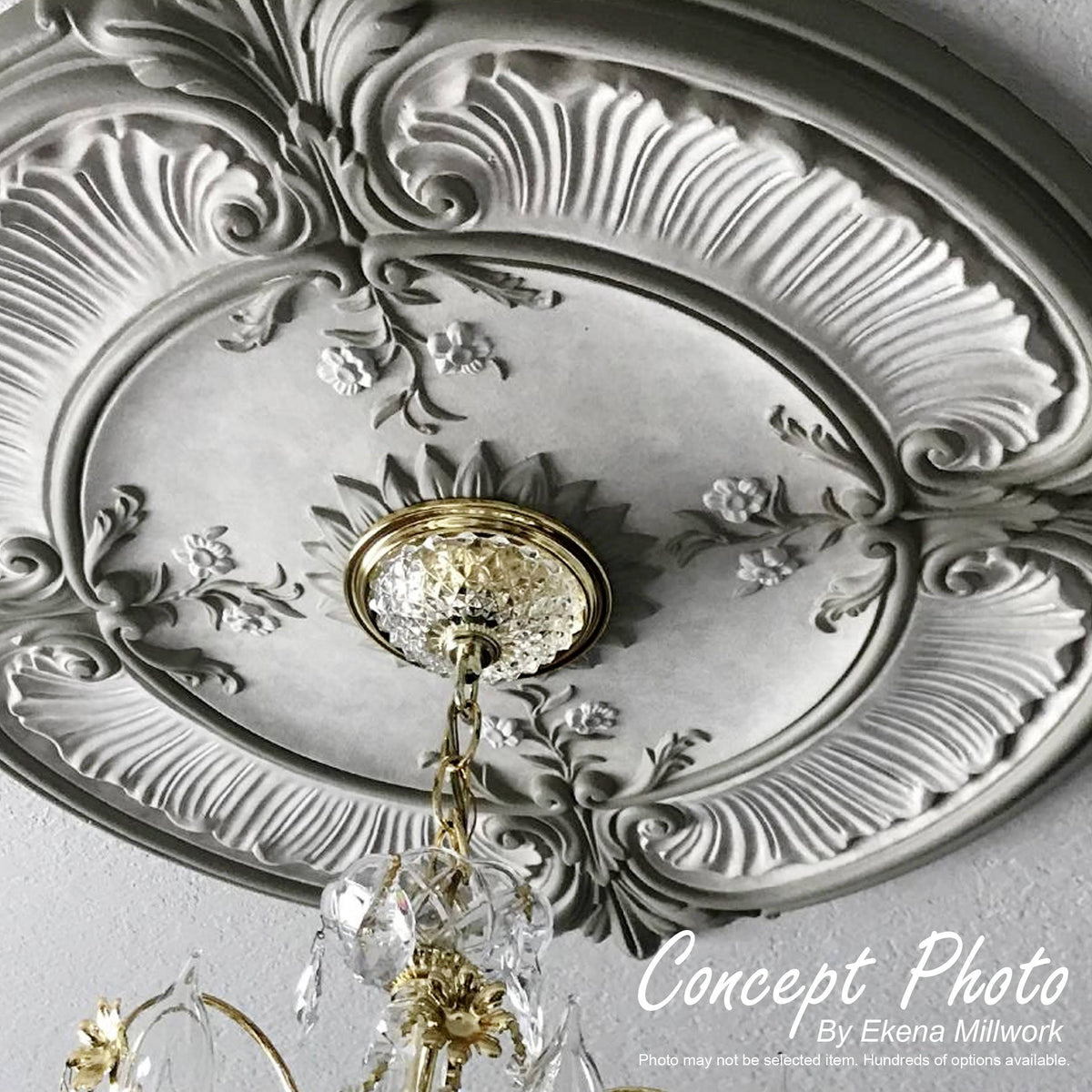 Hand-Painted Golden Oak Ceiling Medallion T5247